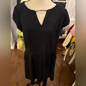 City Chic black dress w pleats size xs which is size 14
